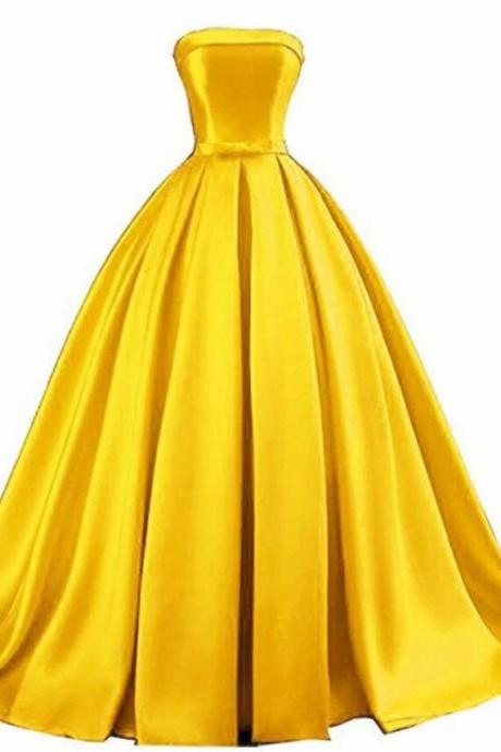Beautiful Satin Floor Length Party Dress Hand Made Prom Gown Sa326