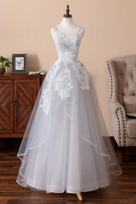Straps Unique Style Formal Dress, Tulle With Lace Long Gowns Sa645