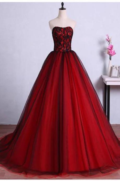 Sweetheart Red And Black Gown Sweet 16 Dress Formal Dress Sa739