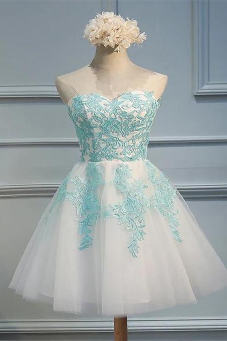 White Tulle Sweetheart Tulle Party Dress Homecoming Dress Lovely Party Dress Sa746