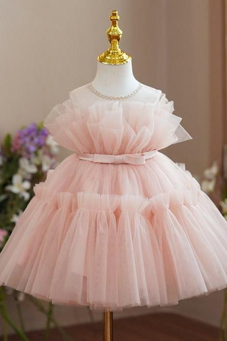 Children&amp;#039;s Dress Princess Dress Flower Girl Wedding Little Girl Tutu Skirt Girl First Birthday Host Costume Fk03