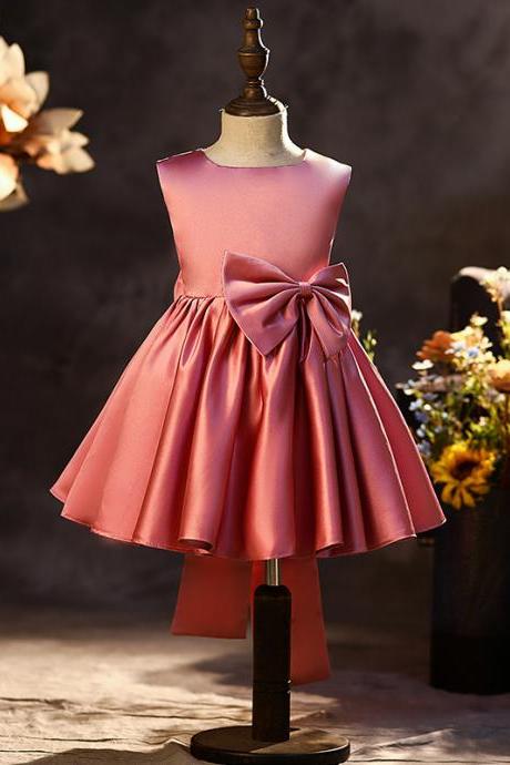 Children&amp;#039;s Dress Foreign Style Flower Girl Dress Sleeveless Bow Birthday Dress Little Girl Princess Dress Fk15