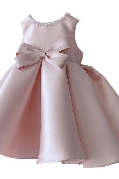 Flower Girl Dress Pink Baby Children&amp;#039;s Birthday Texture Dress Festival Costume Princess Dress Fk16