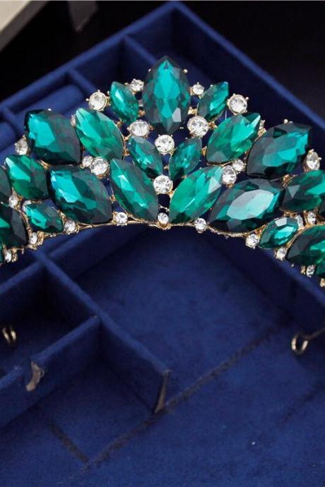 Baroque Vintage Princess Gorgeous Crystal Tiaras Bridal Crown Headbands For Bride Queen Diadem Prom Wedding Hair Jewelry Je02
