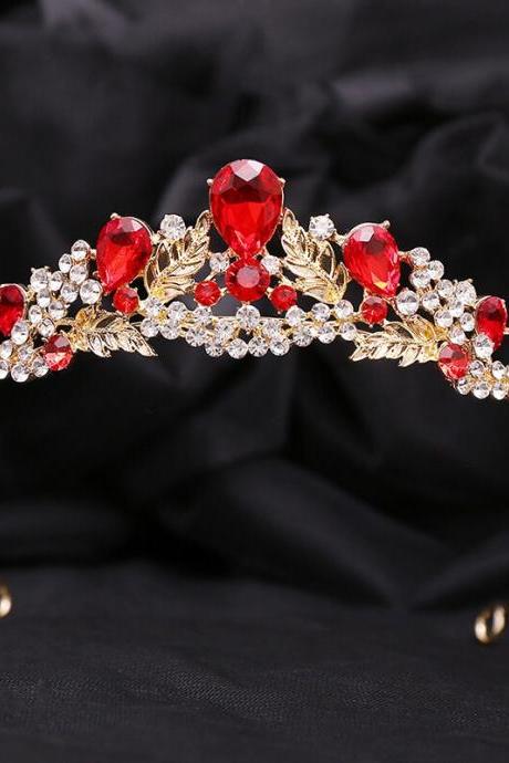 Forest Bride Crown Princess Rhinestone Crystal Flower Tiaras Bridal Diadem For Wedding Dress Hair Jewelry Accessories Je104