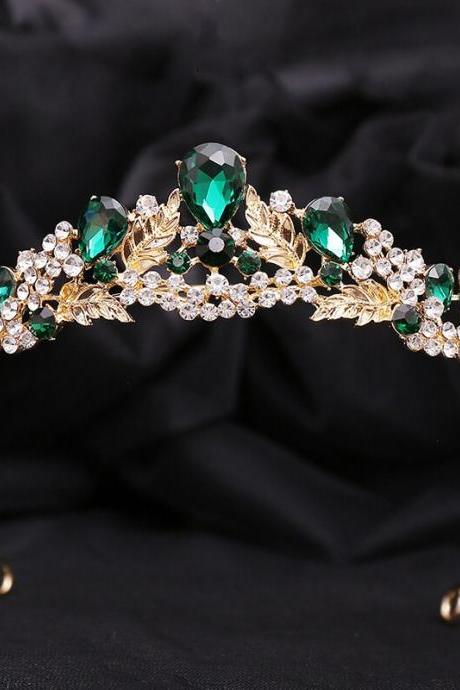 Forest Bride Crown Princess Rhinestone Crystal Flower Tiaras Bridal Diadem For Wedding Dress Hair Jewelry Accessories Je106