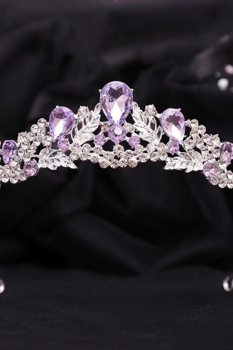 Forest Bride Crown Princess Rhinestone Crystal Flower Tiaras Bridal Diadem For Wedding Dress Hair Jewelry Accessories Je111