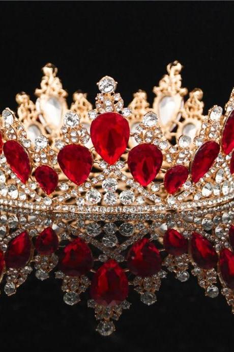Crystal Tiaras And Crowns Headdress Banquet Wedding Hair Jewelry Round Diadem Fashion Hair Ornament Je140