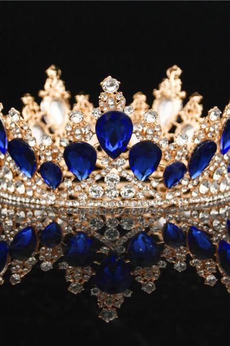 Crystal Tiaras And Crowns Headdress Banquet Wedding Hair Jewelry Round Diadem Fashion Hair Ornament Je143