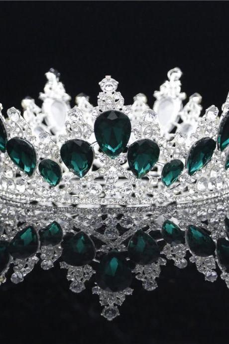Crystal Tiaras And Crowns Headdress Banquet Wedding Hair Jewelry Round Diadem Fashion Hair Ornament Je144
