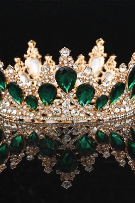 Crystal Tiaras And Crowns Headdress Banquet Wedding Hair Jewelry Round Diadem Fashion Hair Ornament Je145