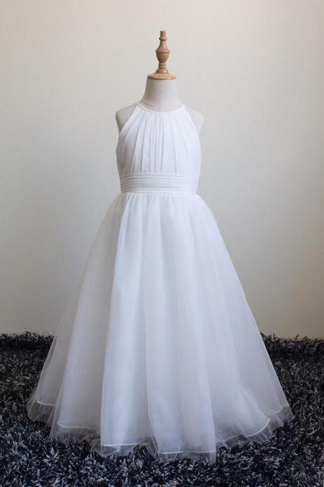White Flower Girl Dress Fk23