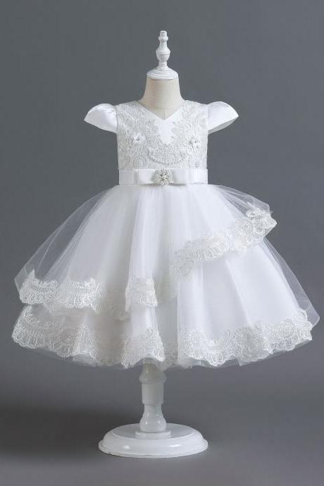 Children&amp;#039;s Clothing Children&amp;#039;s Dress Wedding Dress Princess Dress Little Girl Party Host Dress Flower Girl Dress Fk30