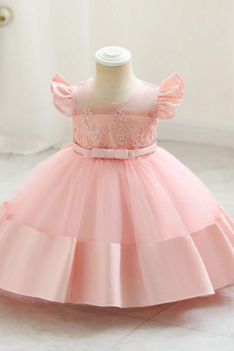 Princess Dress Girl Baby&amp;#039;s First Birthday Wedding Dress Evening Dress Girl Flower Girl Dress Fk34