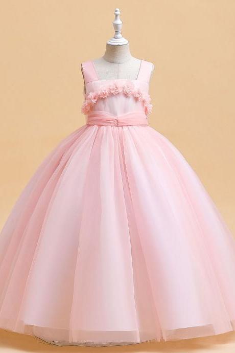 Pink Flower Girl Dress Princess Dress Fk37