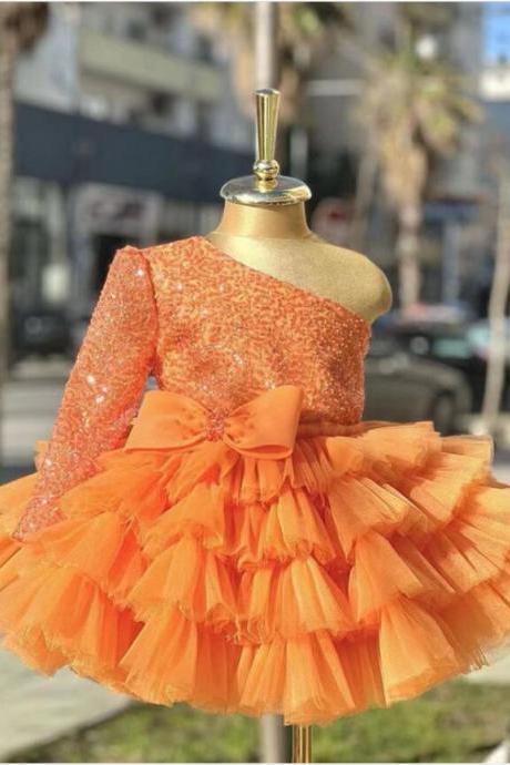Flower Girl Dresses For Wedding Occasion Prom Party Christmas Kids Banquet Gowns Tiered Skirts Princess Clothing Hand Made Fk50