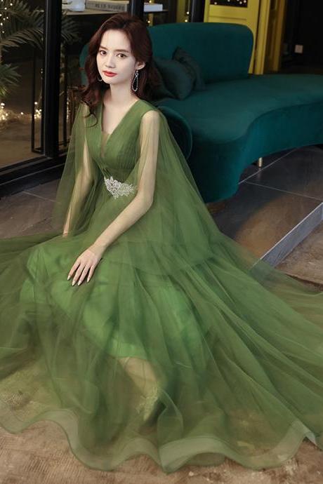 Green Prom Dress Full Length Evening Dress Sa823