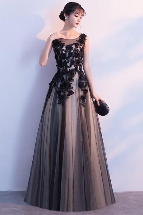Full Length Lace Applique Prom Dress Evening Dress Sa830