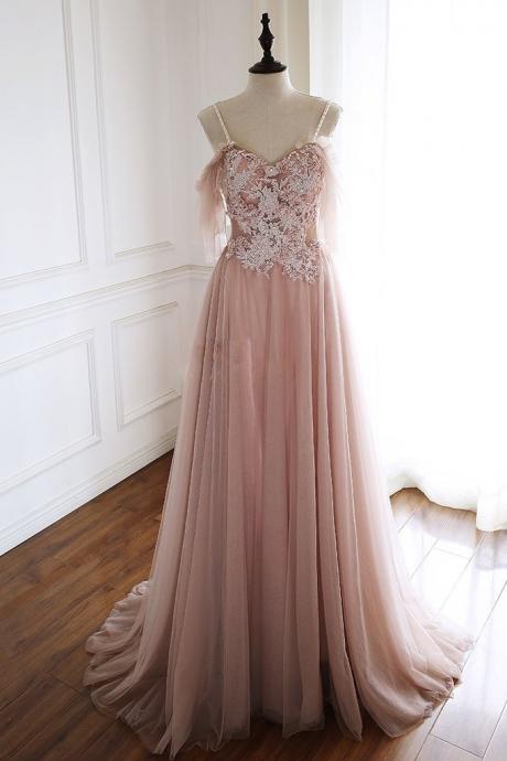 Sweetheart Off Shoulder Tulle A-line Formal Prom Dress, Beautiful Long Prom Dress Sa884