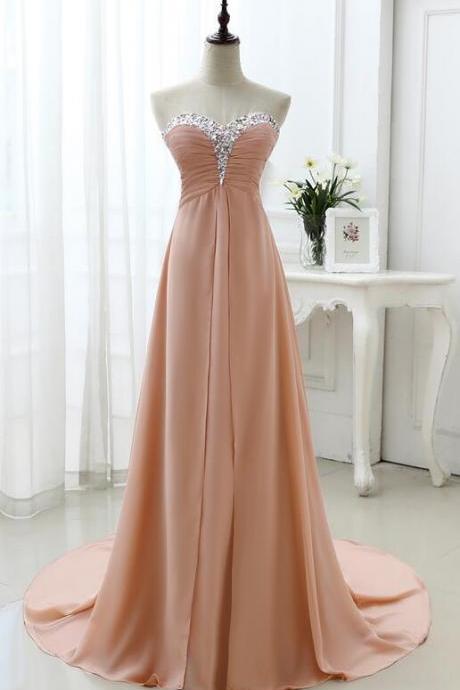 Beaded Sweetheart Chiffon Formal Prom Dress Evening Dress Sa896