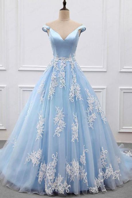 Sweetheart A-line Appliques Tulle Evening Dress ,formal Party Dress,prom Long Dress Sa918