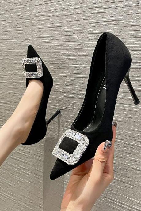 Rhinestone Fashion Pointed Toe High Heel Women's Pumps H316