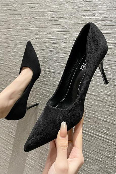 Women&amp;#039;s Work Shoes, Pointed Toe, Stiletto, Shallow Mouth, Korean Style High Heels H319