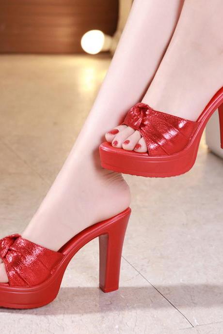 Women's High-heeled Outer Wear Thick-soled Platform Open-toe Sandals For Women (heel 10cm) H340