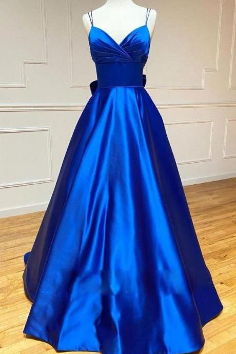 Blue Full Length Long Prom Dresses Evening Dress Formal Dresses Sa1034