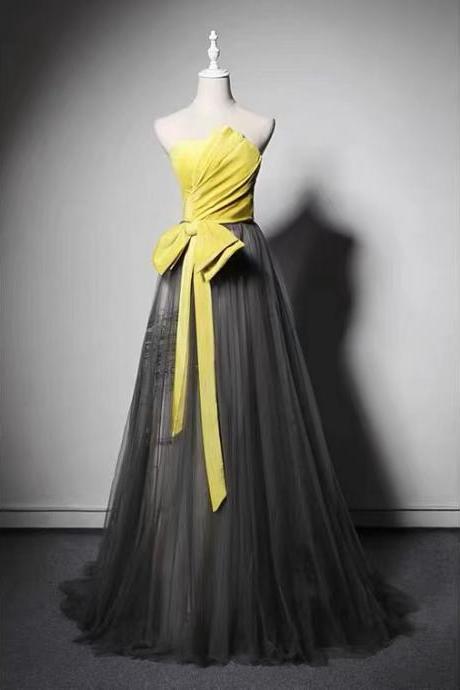 Evening Gown With Breast Bowknot Birthday Party Princess Bouffant Prom Dress Sa1115