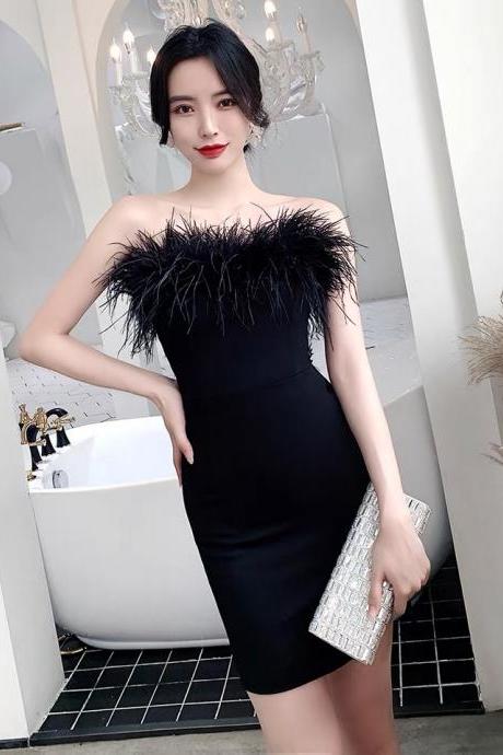 Black Dress, Strapless Party Dress, Daliy Dress Formal Dress Sa1256