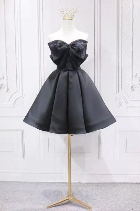 Black Fashion Homecoming Dress,formal Dress, Bow Tie Birthday Party Dress Sa1282