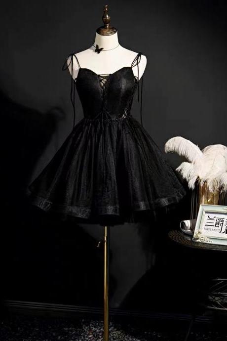 Little Black Dress, Formal Dress, Birthday Girl Dress, Sexy Straps Homecoming Dress Sa1292