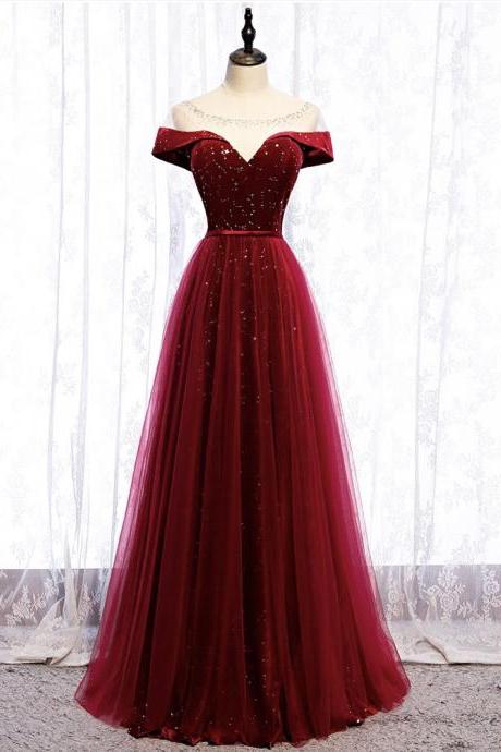 Full Length Evening Dress,red Prom Dress, Elegant Formal Dress Sa1297