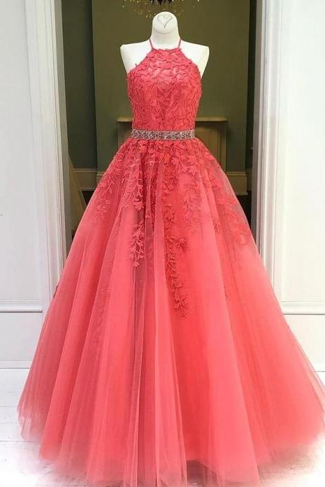 Lace Appliques Long Prom Dress,formal Dress, Sa1324