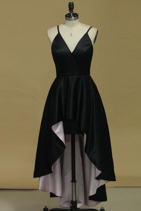 Evening Dresses Sheath Spaghetti Straps Black Formal Dress Sa1326