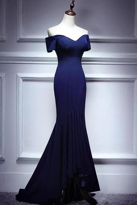 Navy Blue Mermaid Sweetheart Long Evening Dress Formal Dress Prom Dresses Sa1393