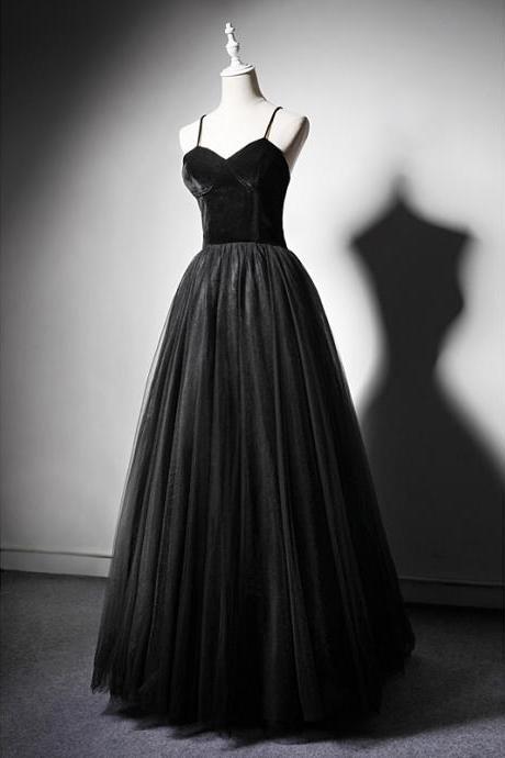 Black Velvet And Tulle Sweetheart Floor Length Formal Dresses Evening Dress Prom Dress Sa1420