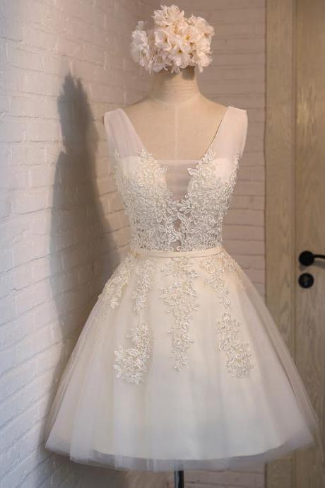 Tulle And Lace Graduation Dresses Hand Made Custom Short Party Dresses Formal Dresses Sa1509