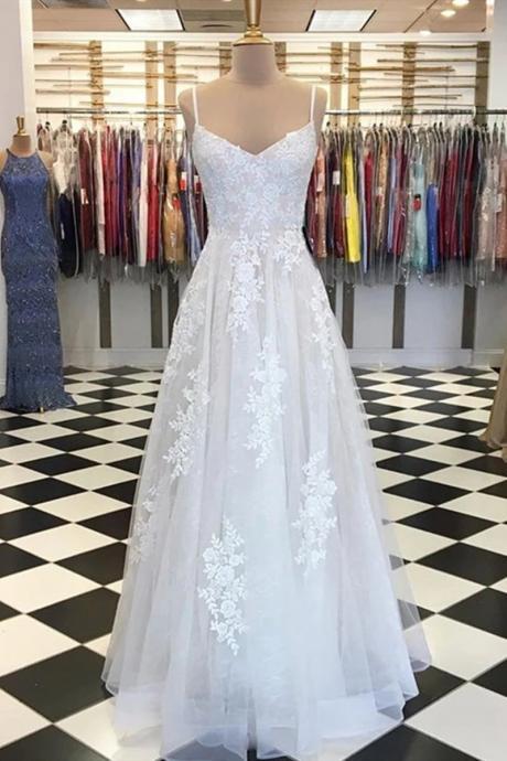 V Neck Prom Dress Wedding Dress Lace Formal Dress Evening Dress Sa1549