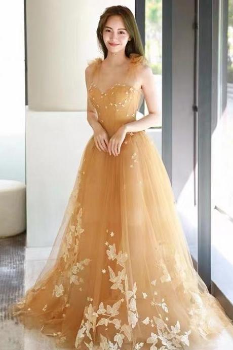 Prom Dress Tulle Fairy Formal Party Dress Evening Dress With Applique Sa1577
