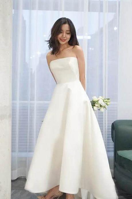 Simple Bridal Dress,satin Wedding Dress,formal Dress Custom Made Sa1650