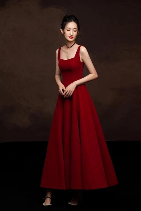 Spaghetti Srap Prom Dress,red Midi Dress,formal Dress Backless Party Dress,custom Made Sa1651