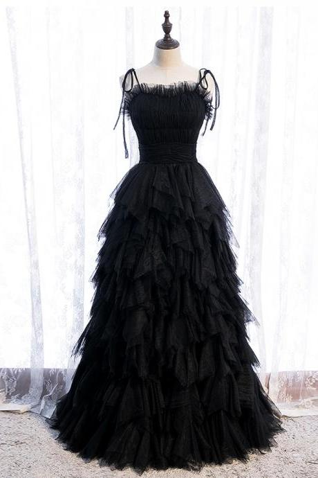 Black Tulle Long Prom Gown Formal Dress Evening Dress Prom Dress Sa1660