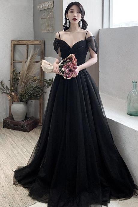 Black Tulle Long Prom Dress Formal Dress Evening Dress Sa1667