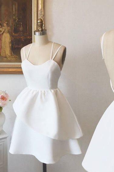 A-line White Short Prom Dress Homecoming Dress Formal Dress Sa1695