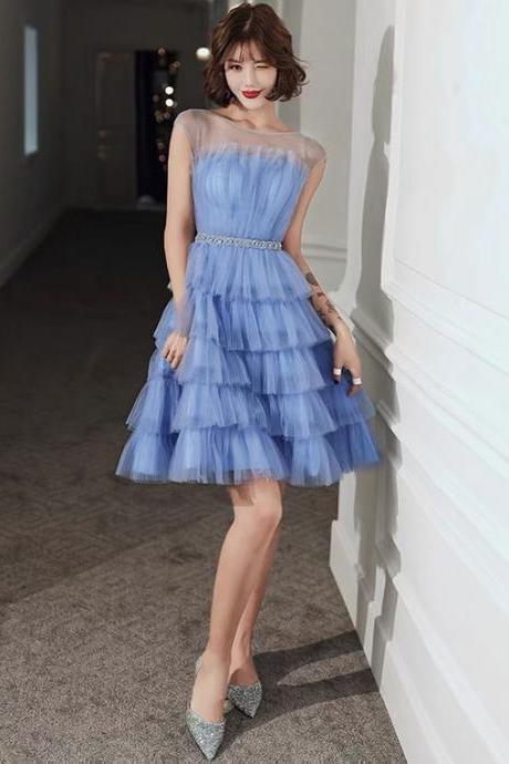 Little Blue Evening Dress Formal Dress Fairy Homecoming Dress Sa1696