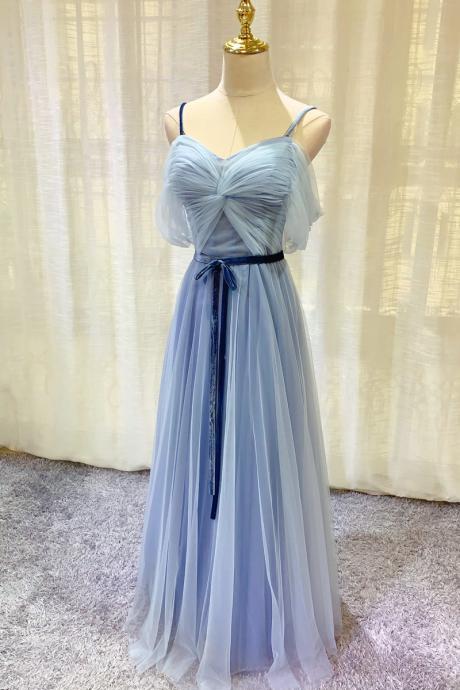 Spaghetti Strap Bridesmaid Dress Formal Dress Blue Prom Dress,custom Made Sa1700