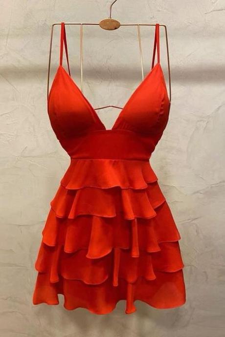 Red Short Prom Dress Party Dress Homecoming Dress Formal Dress Sa1761