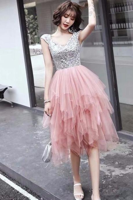 Pink Short Prom Dress Evening Dress Formal Dress Sa1796